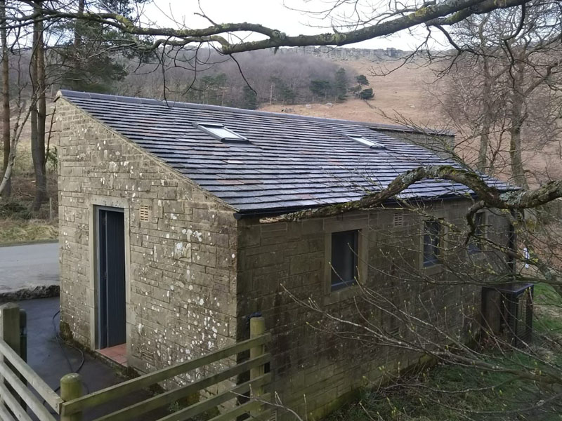 Toilet block roof cleaned