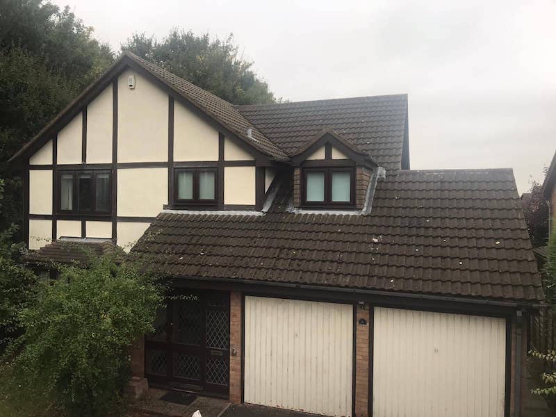 residential house in need of roof cleaning derby